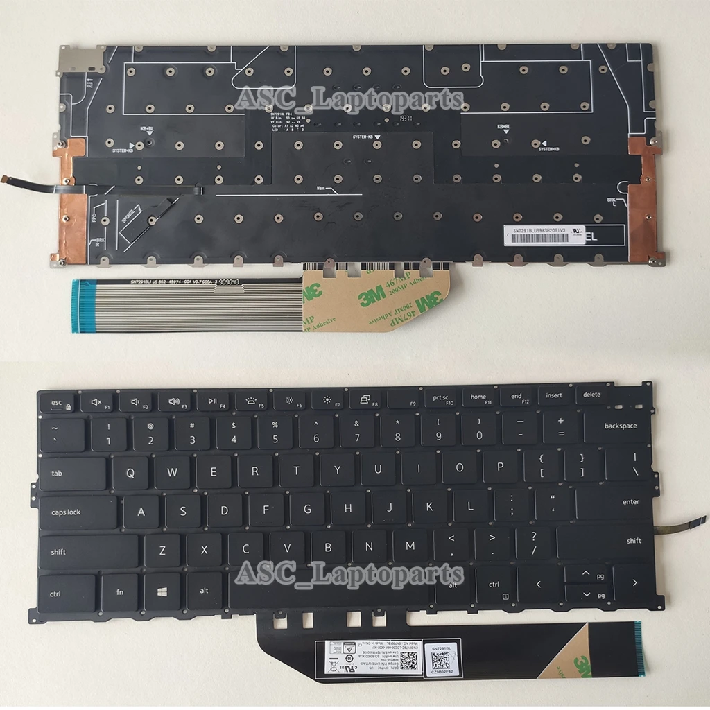 Nuova Tastiera Inglese Usa Per Dell Xps 9300 9310 0 Y78C Nera, Senza Cornice, Con Retroilluminazione