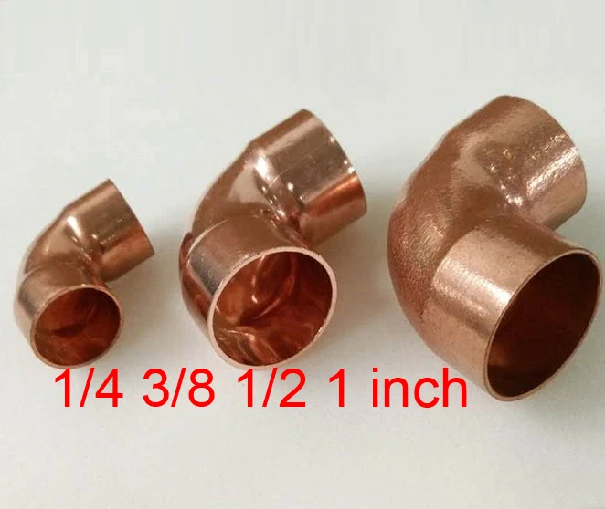6.35mm 9.52mm 12.7mm 25.4mm 1/4 3/8 1/2 1 inch copper 90° elbow angle fitting Socket bend quarter square | Обустройство дома