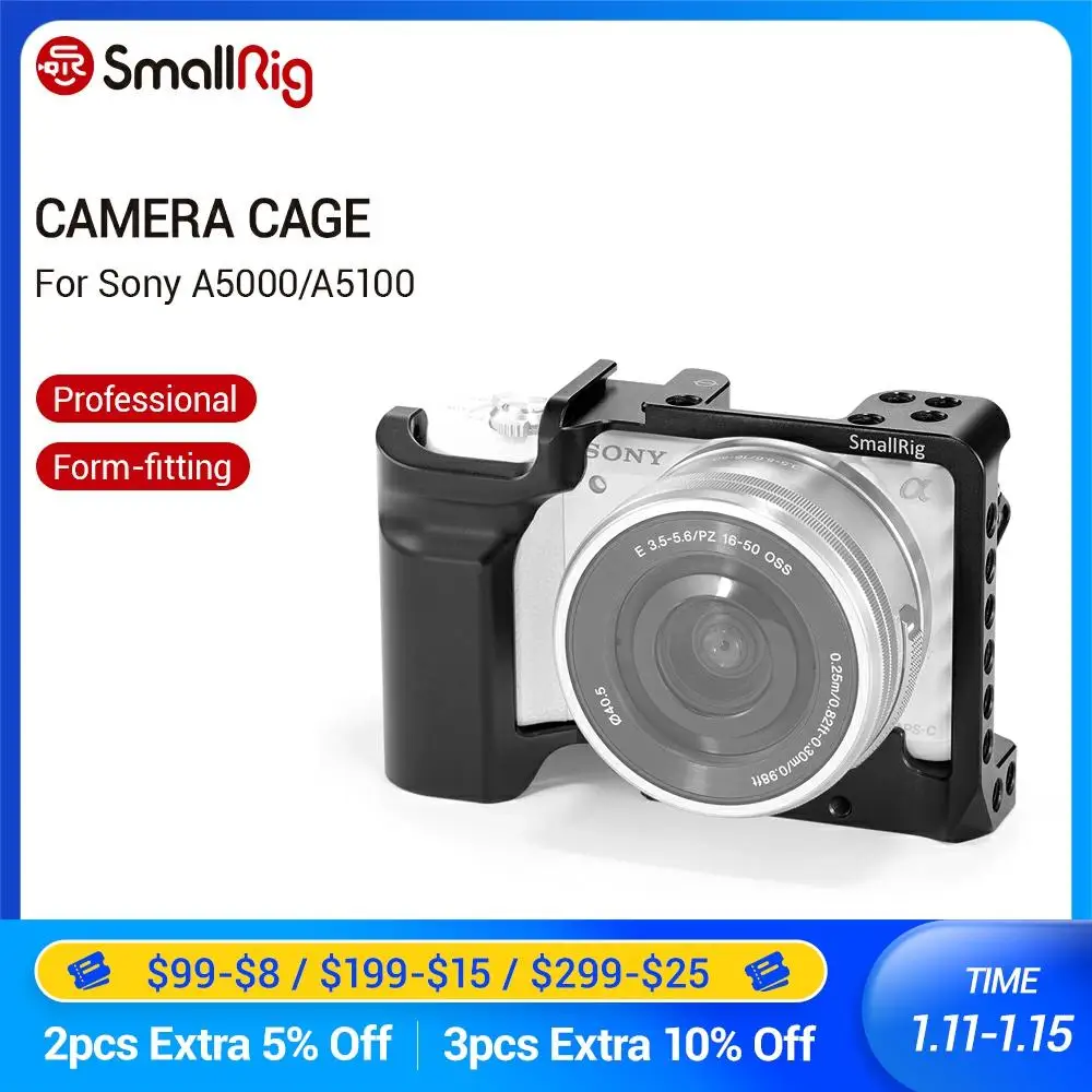 Клетка SmallRig A5000 для Sony A5000/A5100 клетка из алюминиевого сплава быстрого крепления