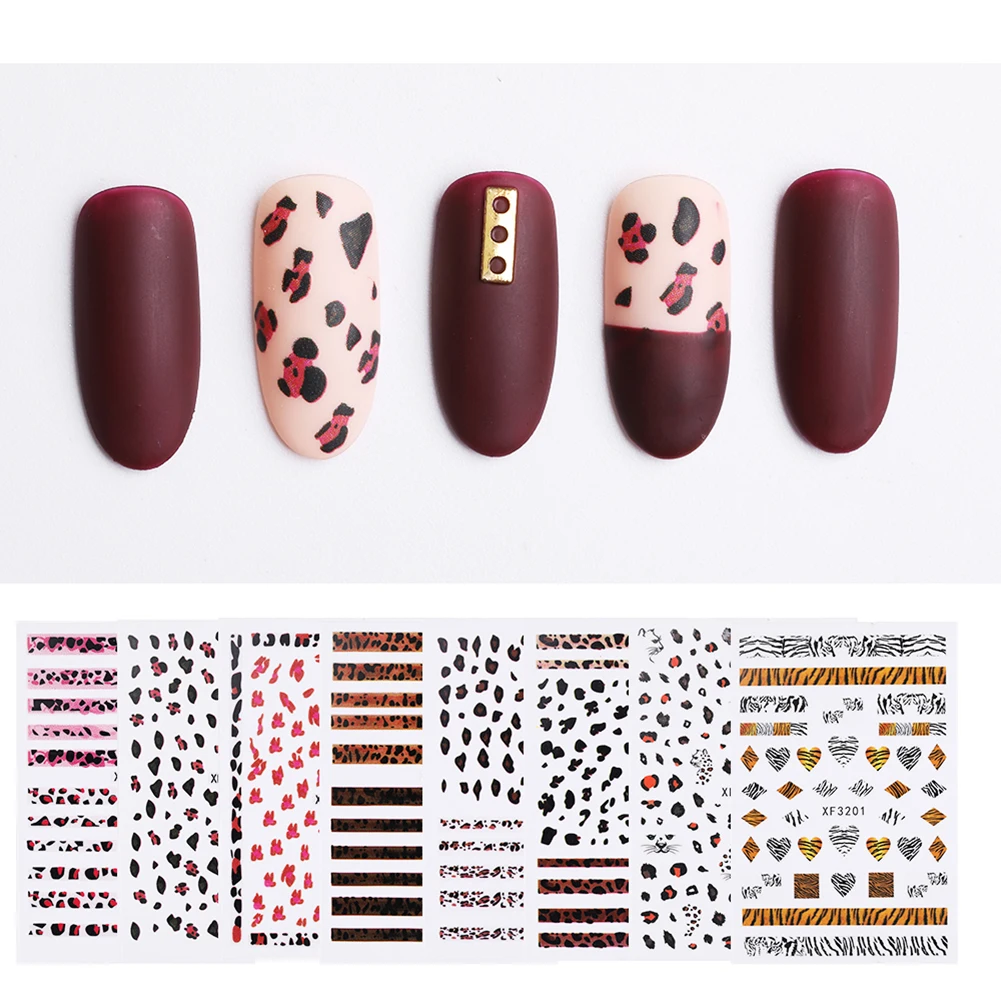Leopard Print Nail Stickers 3d Matte Art Sticker Polish Wraps Manicure | Красота и здоровье