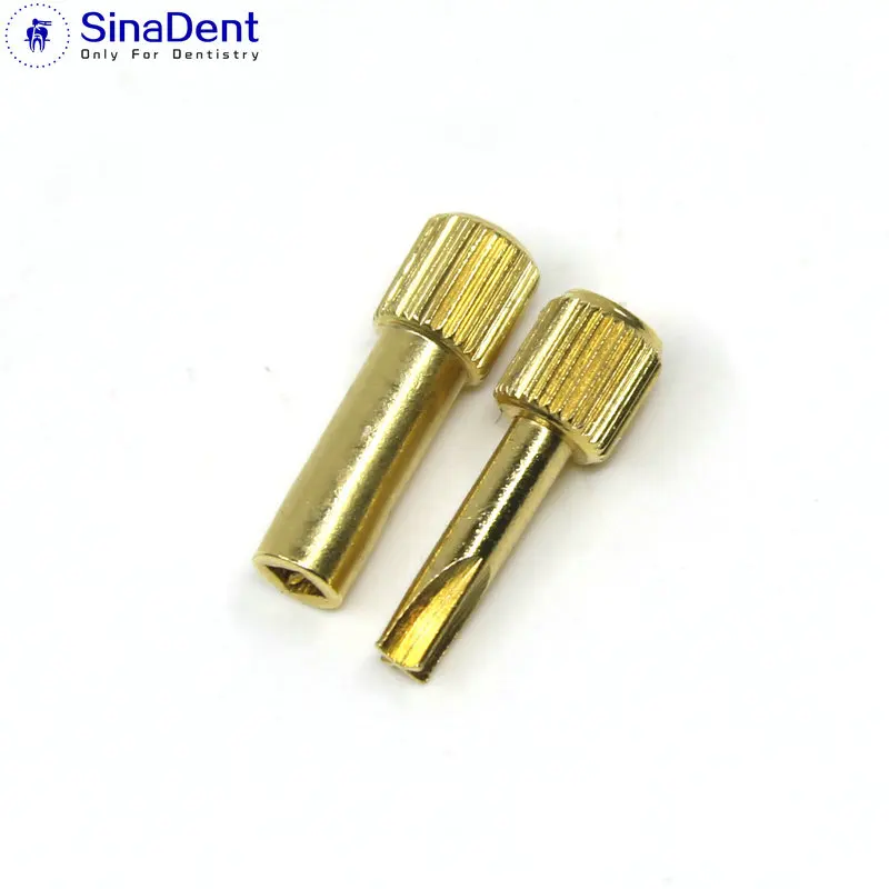 Dental Gold Plated Screw Post 120pcs&2Key Dental Screw Post Dental Supplies Root Canal