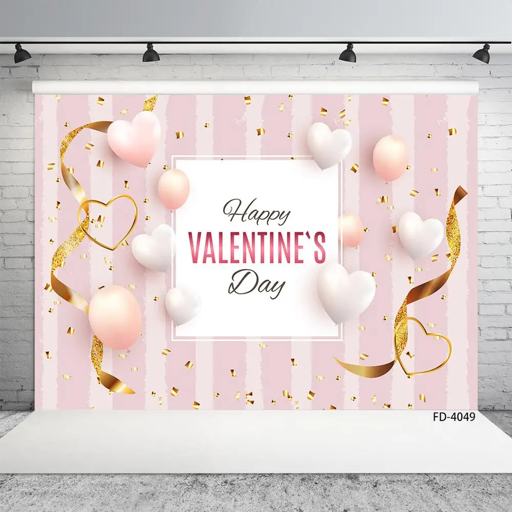 Studio Fotografico Prop Balloon Pink San Valentino Festa Banner Sfondo Amanti Ritratto Fondali Fotografia Poster Photocall