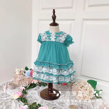 

Spanish Lolita princess dress baby girl clothes Lace Stitching Sweet cute dress for girls birthday Easter dress vestidos