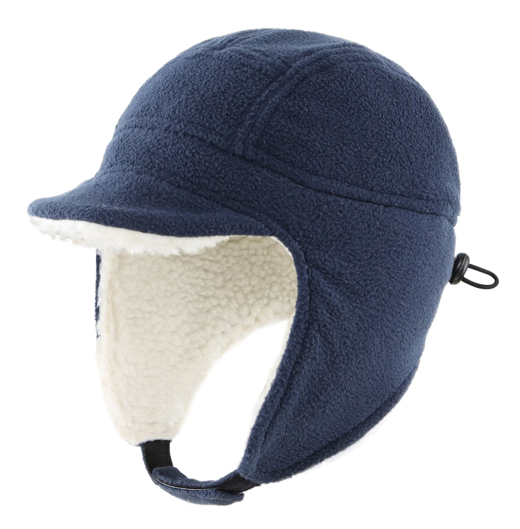 Navy Blue Connectyle зимние шапки для маленьких мальчиков, детская флисовая Толстая шапка с подкладкой из шерпы, теплая шапка-ушанка с козырьком, ветрозащитная Лыжная шапка для снежной погоды - Цвет: Navy Blue