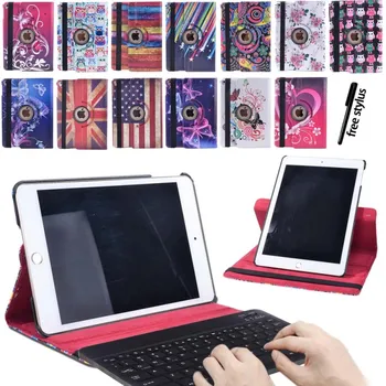 

KK&LL For iPad Air1/2 Pro 9.7 Smart Tablet cover Rotating 360°with Auto Wake Up Sleep Flip Leather Stand Case+Bluetooth keyboard