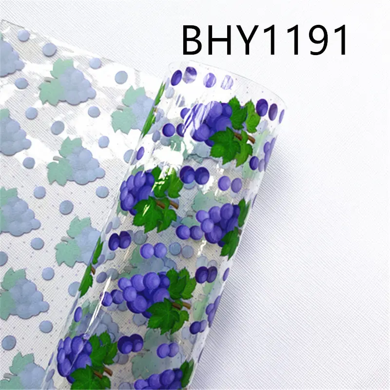 A4 20*33 см виноградный принт мультяшный прозрачный УФ ПВХ ткань для сумки и банта