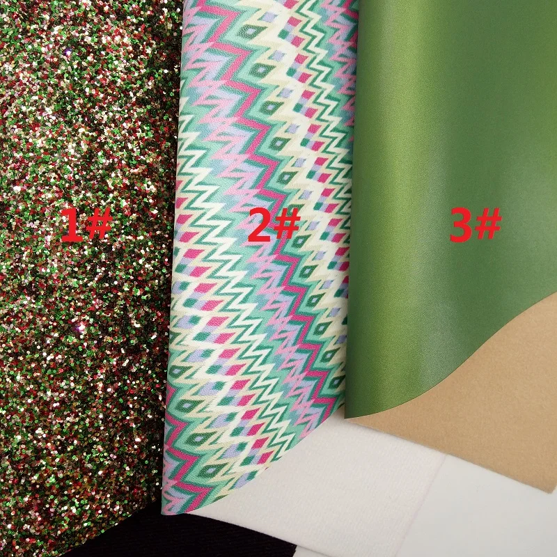 Mixed Colors Glitter Fabric, Faux Fabric, Synthetic Leather Fabric Sheets For Bow A4 21x29CM Twinkling Ming XM859 - Цвет: 1 set