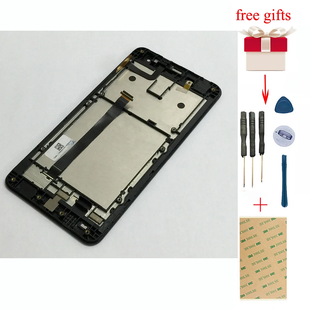 

Touch Screen Digitizer Glass Sensor + LCD Display Panel Monitor Assembly Frame for Asus ZenFone 5 A500CG A500KL A501CG T00J