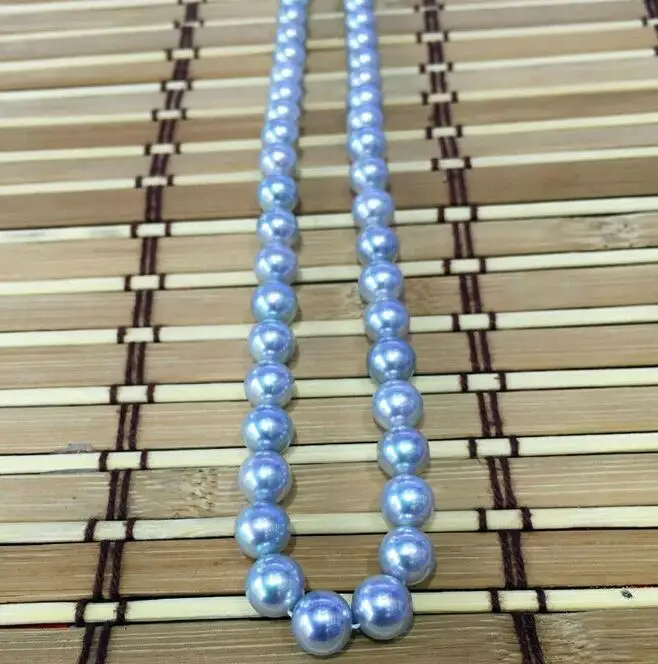 Elegant10-11mm серебряное серое жемчужное ожерелье с южным морем 18 дюймов 14KYG