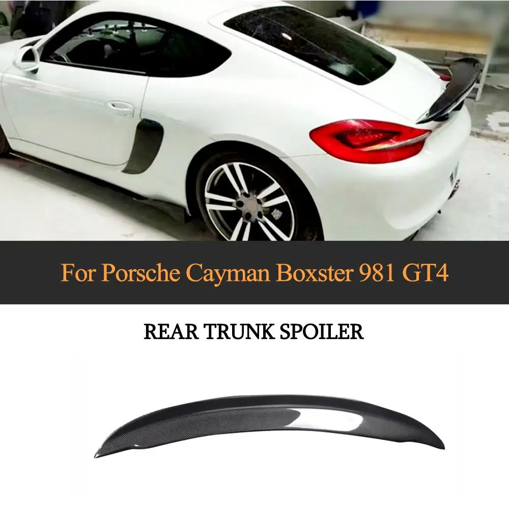 

Carbon Fiber Car Rear Trunk Wing Spoiler for Porsche Cayman Boxster 981 2010 - 2016 Rear Wing Spoiler Boot Lid
