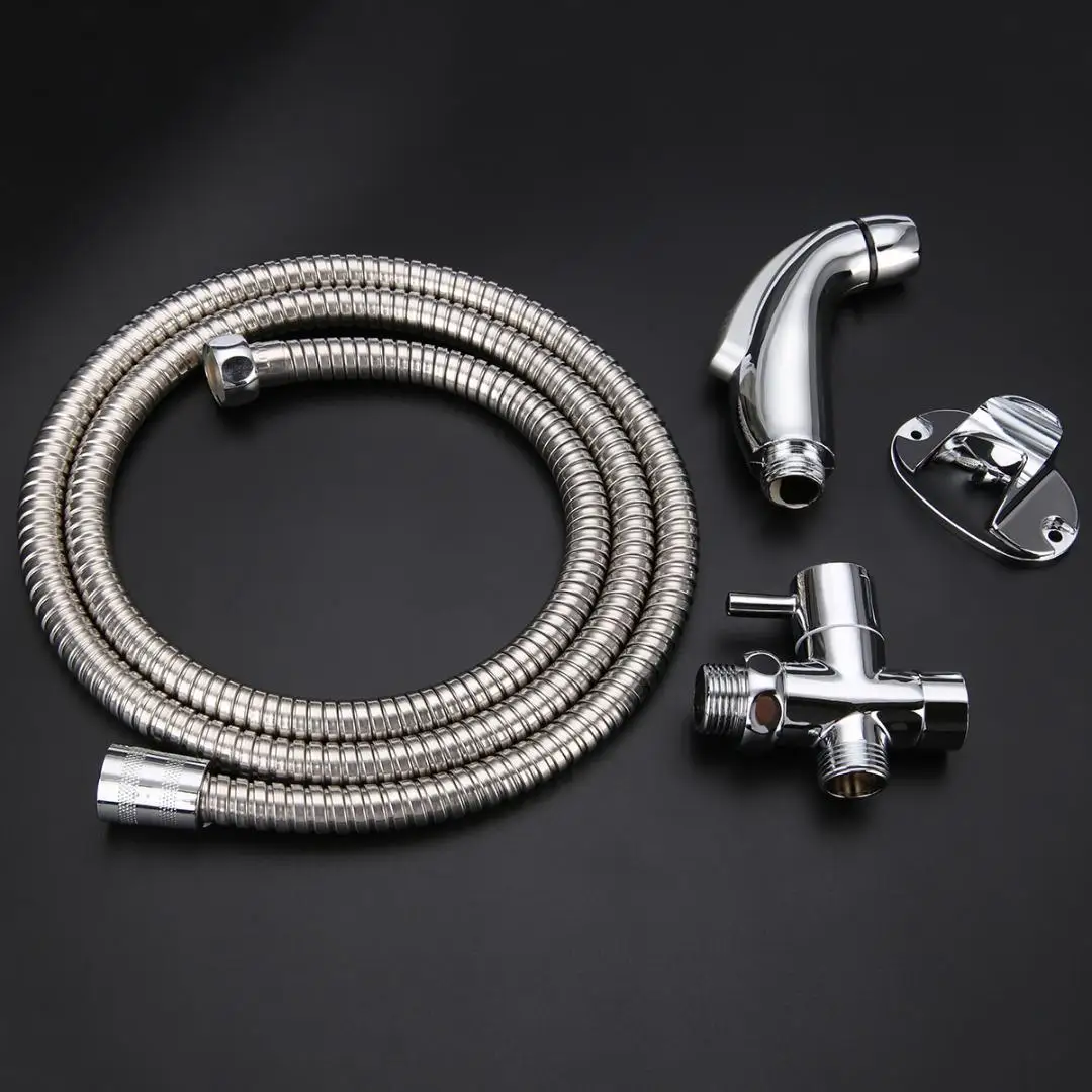 Hand Held Bidet Sprayer with Wall Bracket Diverter Toilet Shower Head Bidet Sprayer Set for Bathroom Bidet Faucet