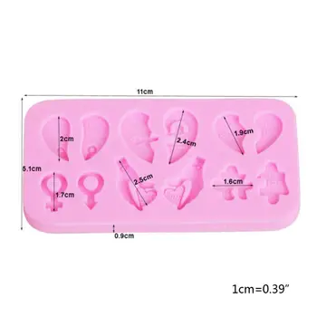 

Love Keys Shape Silicone Mould Valentine Day DIY Cake Decorating Tools Molds