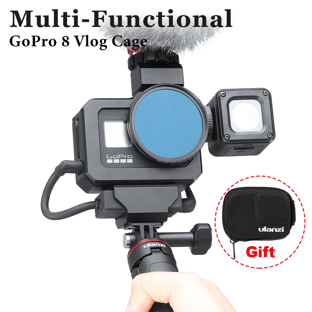 ULANZI G8 5 металлическая клетка для бревен Gopro Hero 8 черный двойной Холодный башмак