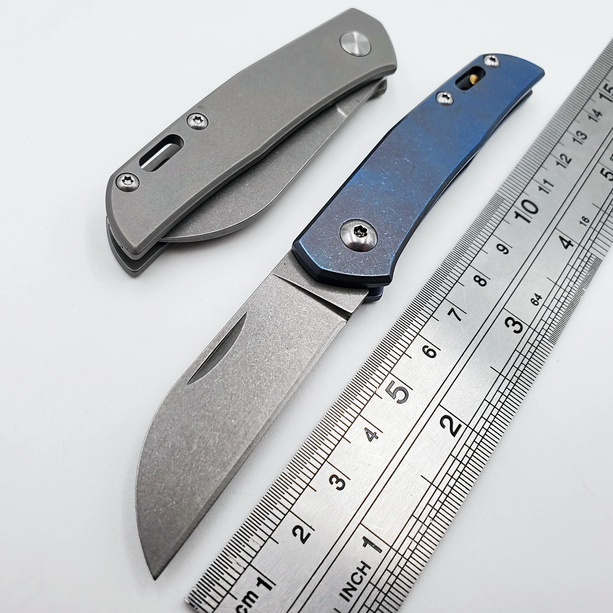 JSSQ мини складной нож D2 лезвие рукоятка из титанового сплава карманные ножи для