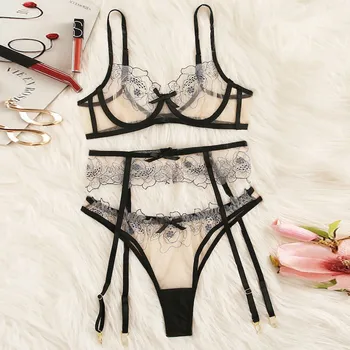 

Lingerie Sexy Bra Set 2019 Women's Sexy Lace Flower Bra Comfortable Underwire Lingerie Bras Underwear Sets Lenceria Dropship #D