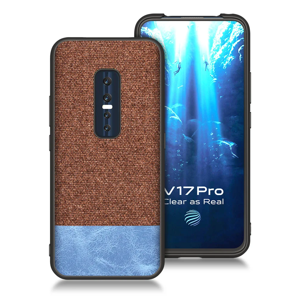 Роскошный тканевый чехол для телефона vivo V17 pro, тонкий мягкий ТПУ чехол для задней панели vivo v15 x27 pro Coque