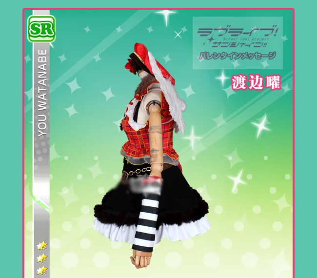 Индивидуальный размер Lovelive Sunshine Aqours Рождественский хор Watanabe You Косплей Костюм Платье Лолиты униот аниме одежда наряды COS