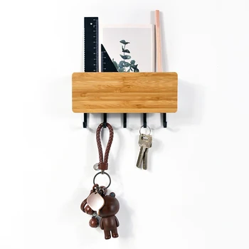

Key Hanger Decorative Simple Small Wall Hook Space Saving Easy Install Wooden Door Back Storage Rack