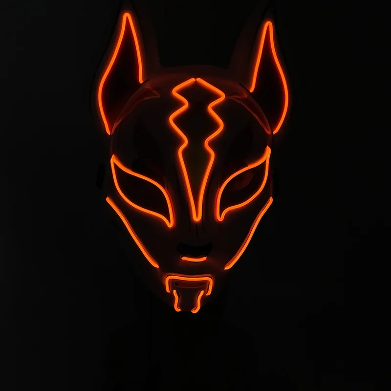 sexy anime cosplay Demon Slayer Glowing EL Wire Mask Kimetsu No Yaiba Characters Cosplay Costume Accessories Japanese Anime Fox Halloween LED Mask funny halloween costumes