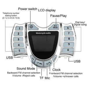 Image 2 - Del Motociclo di bluetooth Audio Stereo Audio Anti furto Sistema di Allarme Impermeabile Amplificatore Altoparlante di TF di FM MP3 Musica con Telecomando di Controllo