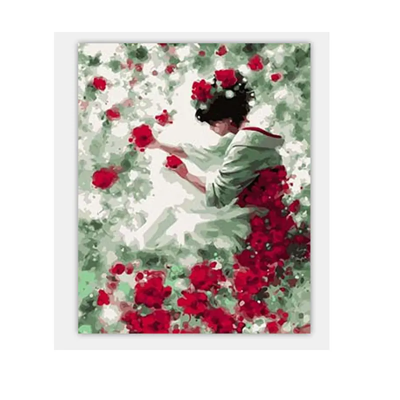 

Pictures By Numbers character Acrylic Girl Canvas Oil Painting Numbers For Adults DIY Gift Home Decor