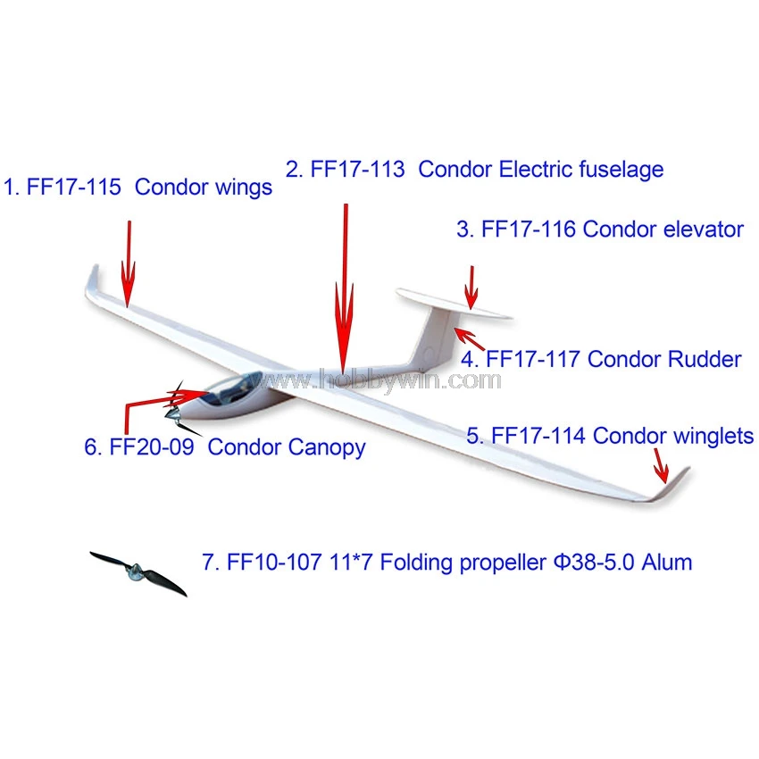 Радиоуправляемая модель Электрический планер Condor Magic EVO4 3000 мм с мотором кок
