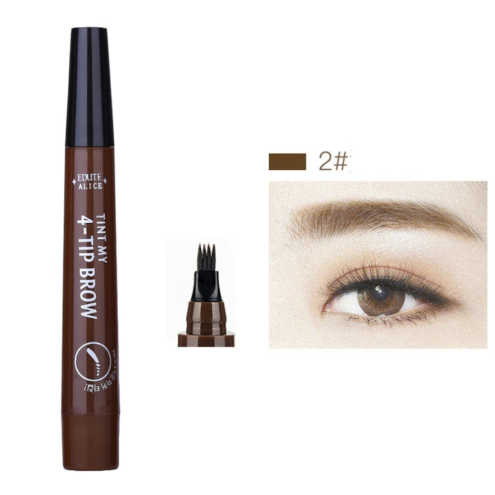 1pc Eyebrow Tattoo Pen Natural 4 Points Fine Sketch Waterproof Long-lasting Eye Brow Pen Eyebrow Enhancers Pencil Beauty Tools