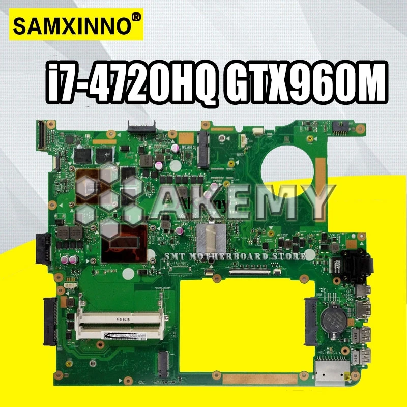 N751JX материнская плата для ноутбука Asus N751JK N751J тест оригинальная LVDS/EDP I7 4720HQ