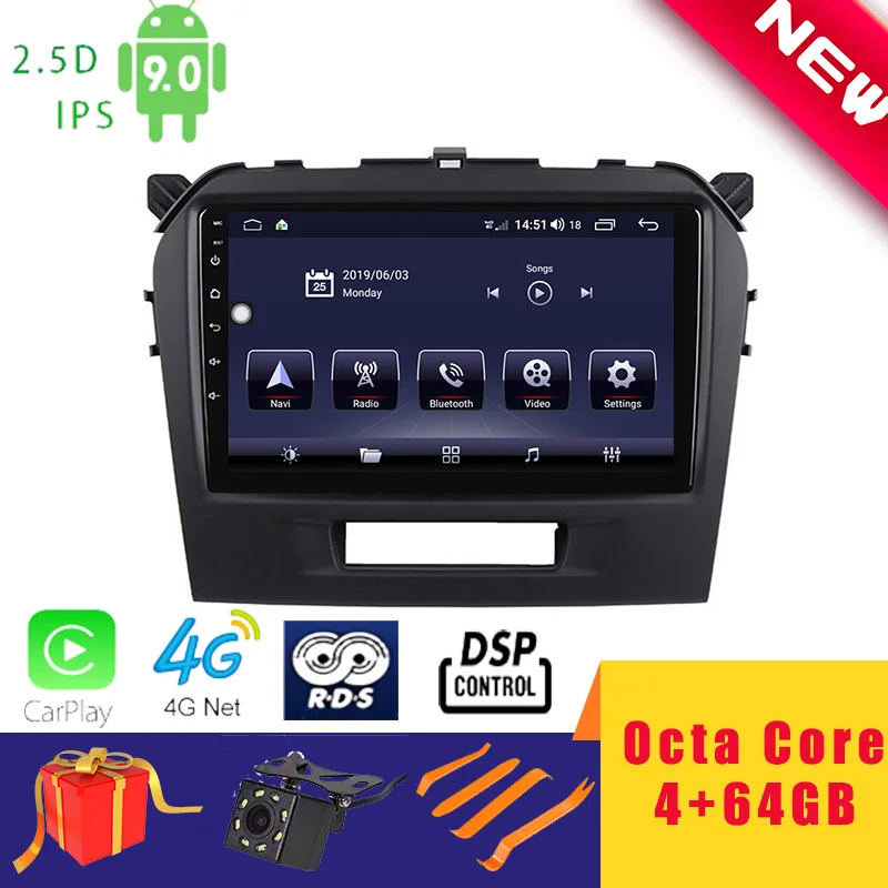 9 &quotAndroid 10 0 автомобильный мультимедийный плеер стерео для Suzuki Vitara 2015 ~ 2019