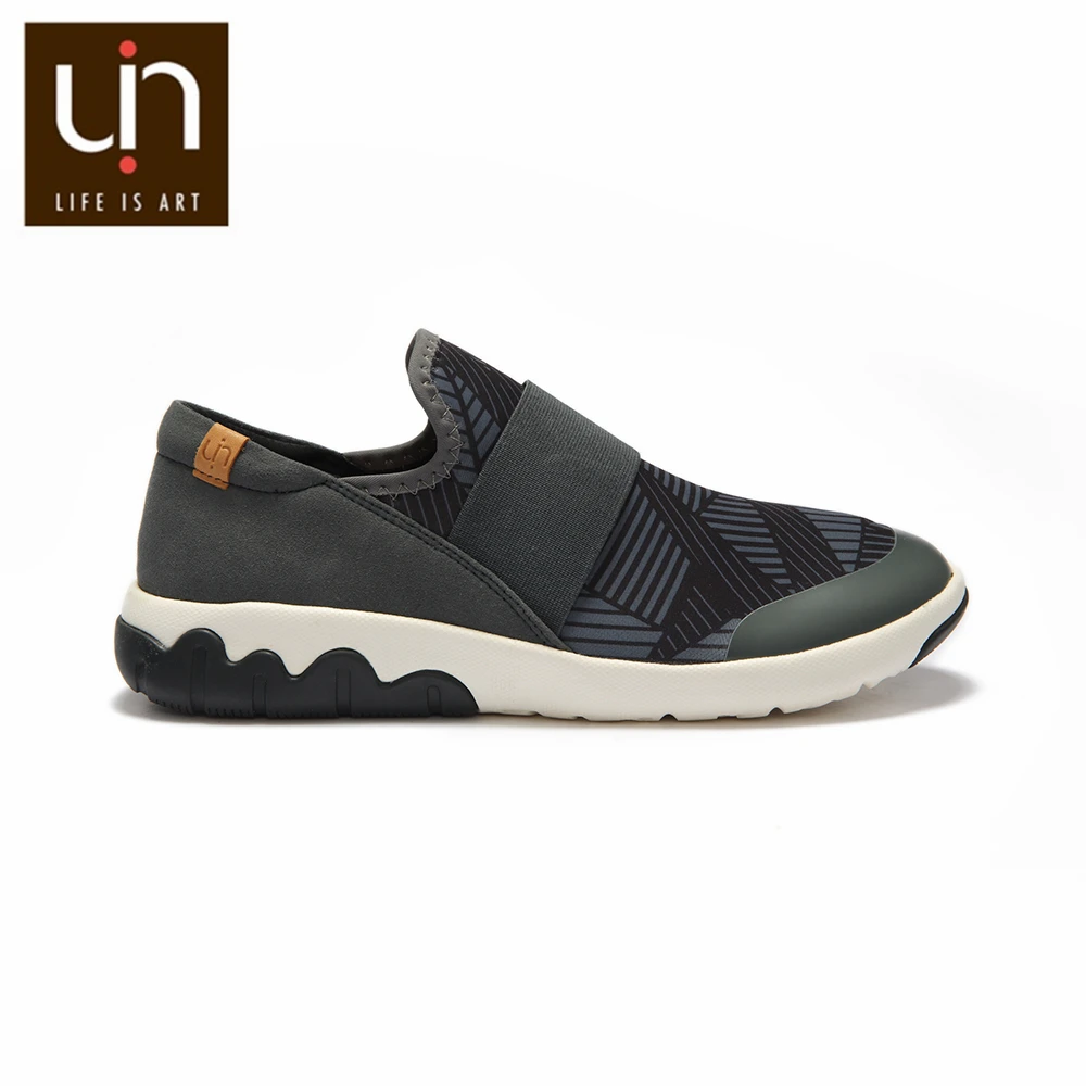 Серия UIN Zaans; черные кроссовки для женщин и мужчин; спортивная обувь из микрофибры и лайкры; прогулочная обувь; повседневная обувь на плоской подошве; очень легкая