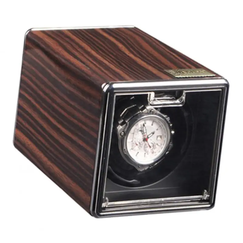 

Automatic Single Watch Winder Wood Display Box Case Storage Silent Motor .