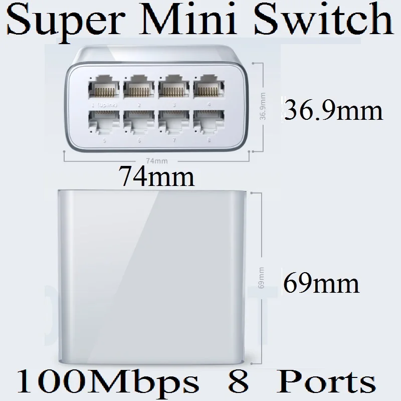 

Mini TP-Link Plug&Play 8 RJ45 Ports Desktop Switch 100Mbps SOHO Ethernet Switcher Lan Hub FullHalf duplex Exchange Fast Switcher