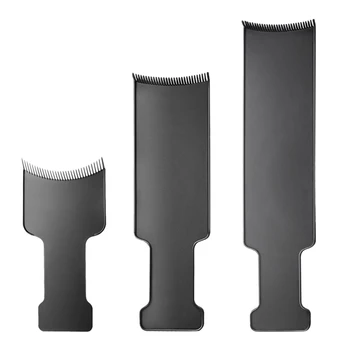 

3Pcs Long Hair Highlighting Sectioning Board Barber Flat Top Paddle Board Comb for Hair Coloring Dyeing DIY Hairdressing Tint To