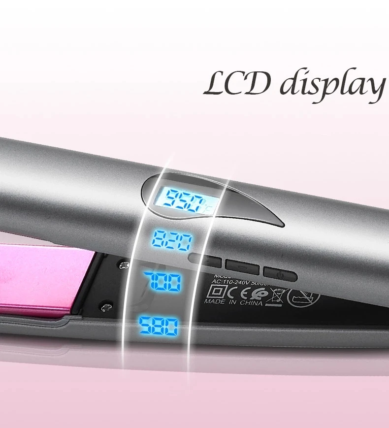 Выпрямитель для волос с ЖК дисплеем профессиональный керамический утюжок