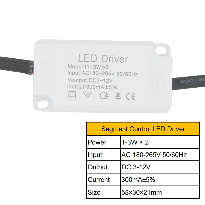 1-3W AC85-265V с драйвером постоянного тока для светодиода силового трансформатора трехцветный сегментный контроль балласта подходит для Светодиодный потолочный светильник - Цвет: 1-3W
