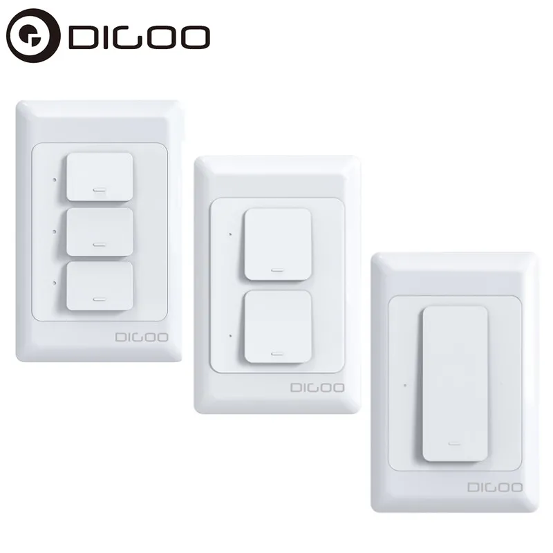 

DIGOO DG-S811 AC100V-250V 600W 1/2/3 Gang Smart WIFI Wall Button Switch APP Remote Controller Work With Alexa Google Assistant