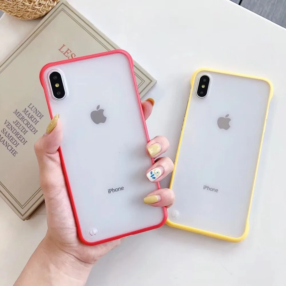 

new model Rimless Phone Case For iPhone7 6 6 S 7 8 Plus Case Coque Matte Hard PC Case For iPhone X XS MAX XR Back Cover