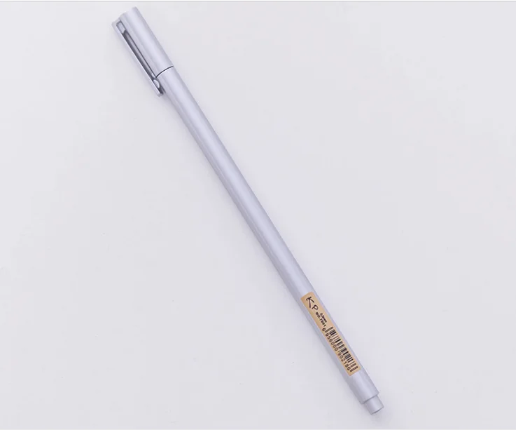 4 100pcs/Lot Gel Pen Wholesale Creative Metal Feel Neutral Pen 0.5mm Sarbon Black Student Office Writing Supplies GP779 - Color: 4