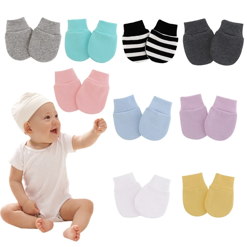 1 Pair Baby Anti Scratching Soft Cotton Gloves Newborn Protection Face Scratch Mittens Infant