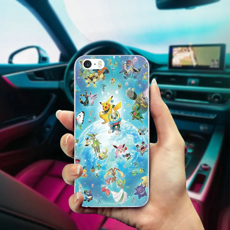 Picture 5 Мягкие силиконовые чехлы для мобильных телефонов из ТПУ, сумки для iPhone X, 10, 7, 6, 6s, 8 Plus, 4, 4S, 5, 5S, SE, 5C, чехол с покемонами, милый кавайный чехол - Цвет: Picture 5