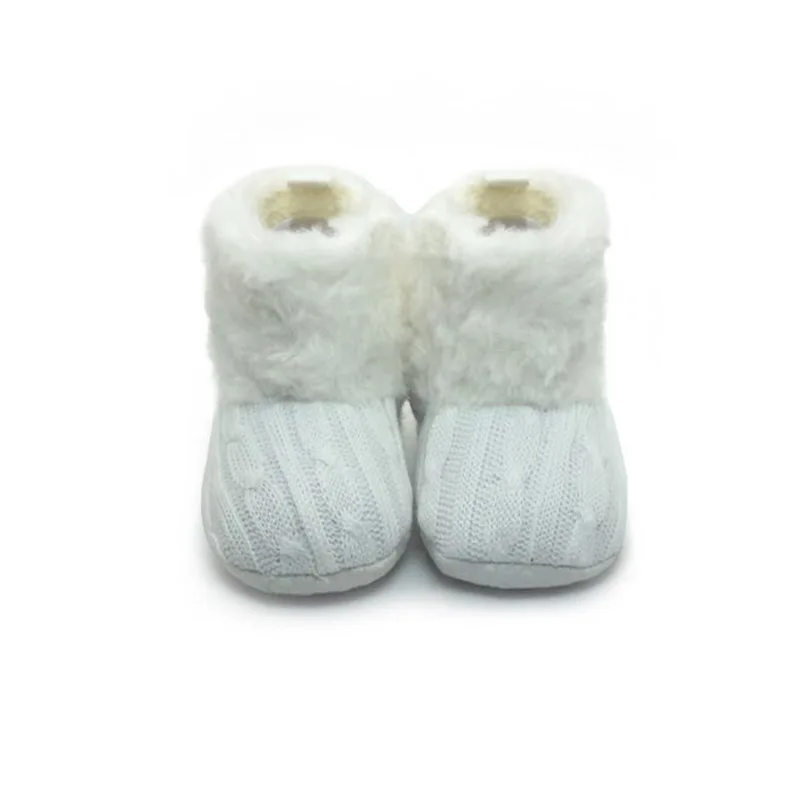 Модные Стиль для новорожденных, для маленьких девочек; Классический дизайн детские сапоги зимние теплые Мягкий хлопок для маленьких мальчиков и девочек обувь - Цвет: White Quanquan