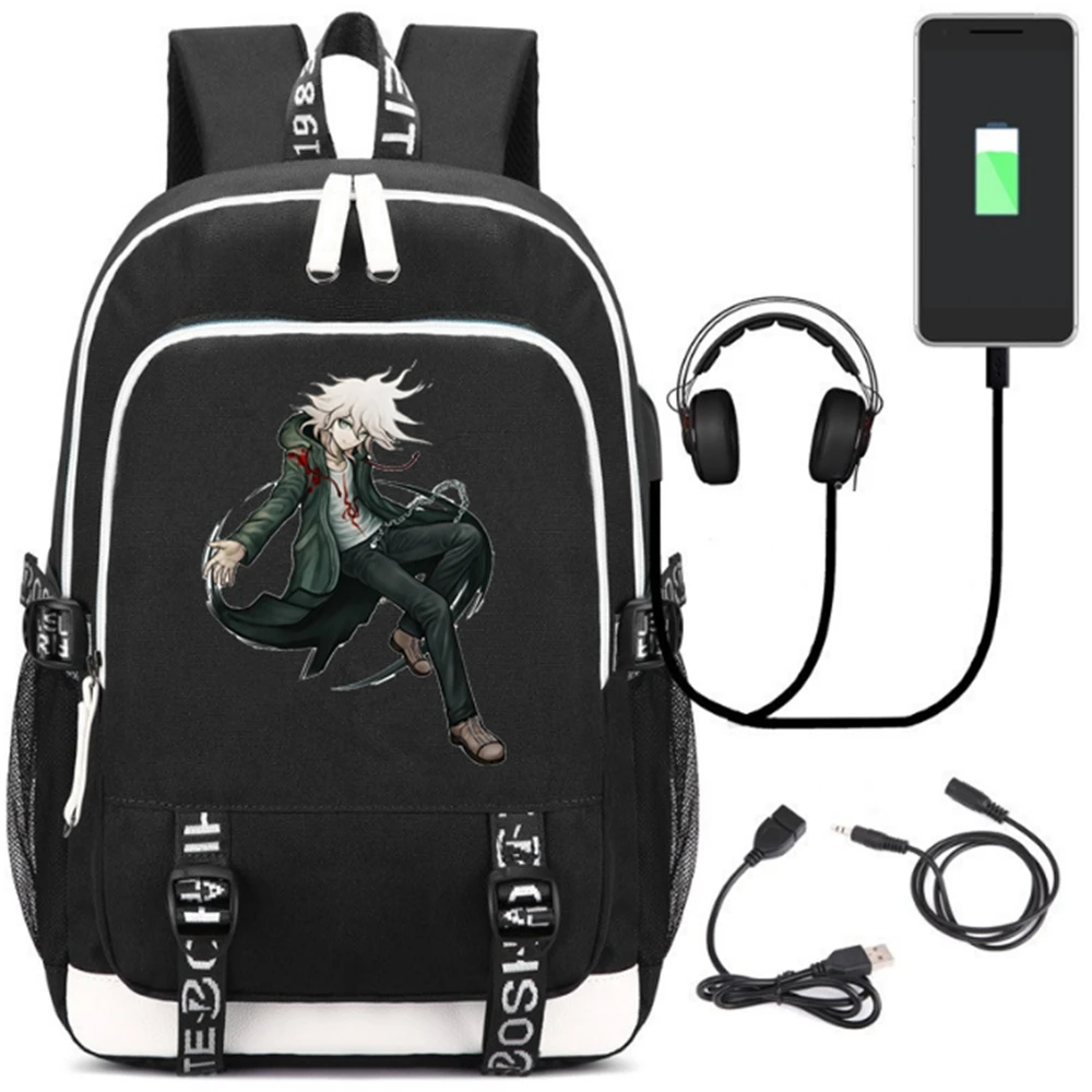 Style 8 Dangan Ronpa Danganronpa monokuma рюкзак с зарядкой через USB для подростков, школьные сумки, дорожная сумка для ноутбука через плечо - Цвет: Style 8