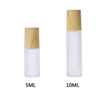 

120pcs 5ml 10ml clear frosted Gradation Thick glass Roll On Bottle for Essential Oils Refillable Bottle Deodorant Containers