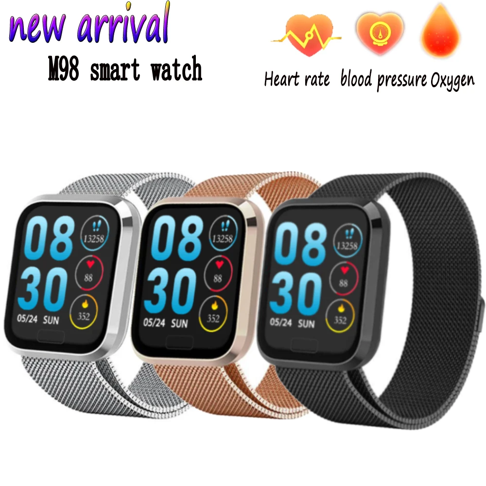 

Digital Smart Watch M98 Heart Rate Waterproof Watches For Andriod Ios Phone Men Women Sport Fitness Tracker Pk B57 Smartwatch