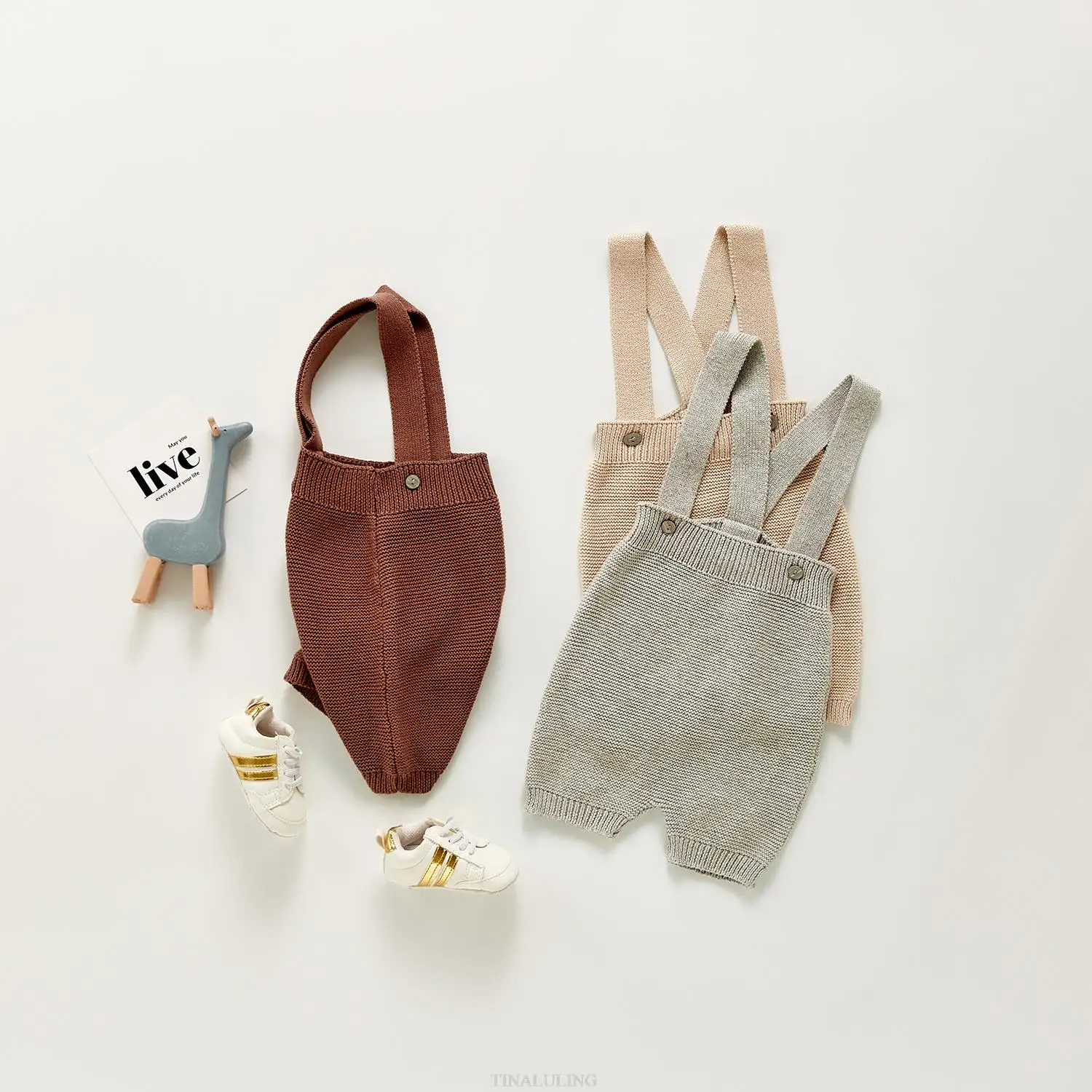 Baby Clothes Kid Fashion Knitted Breathable Unisex  Knitted Sling One-piece Bodysuit For Autumn Boy And Girl Baby Knitted Sling