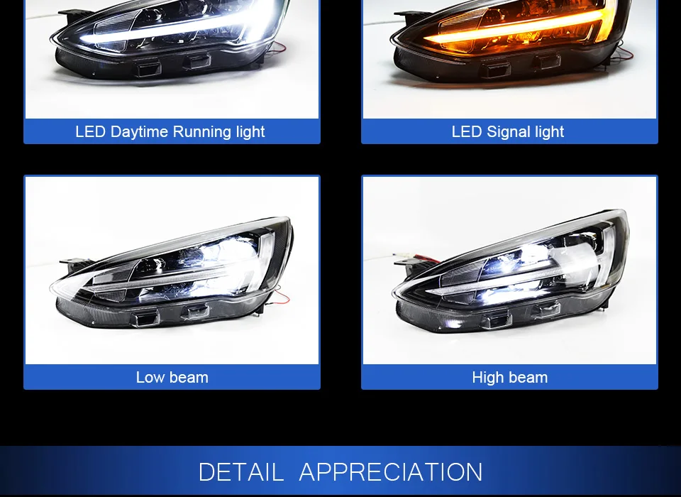 Головной фонарь для автомобиля Ford new Focus 5 фары Противотуманные фары Дневные ходовые огни DRL H7 светодиодный Биксеноновая лампа автомобильные аксессуары