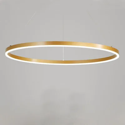 D40cm Gold LukLoy современное кольцо Chanderlier гостиная подвесной светильник затемнение кулон для столовой простые люстры для украшения - Цвет абажура: D40cm Gold