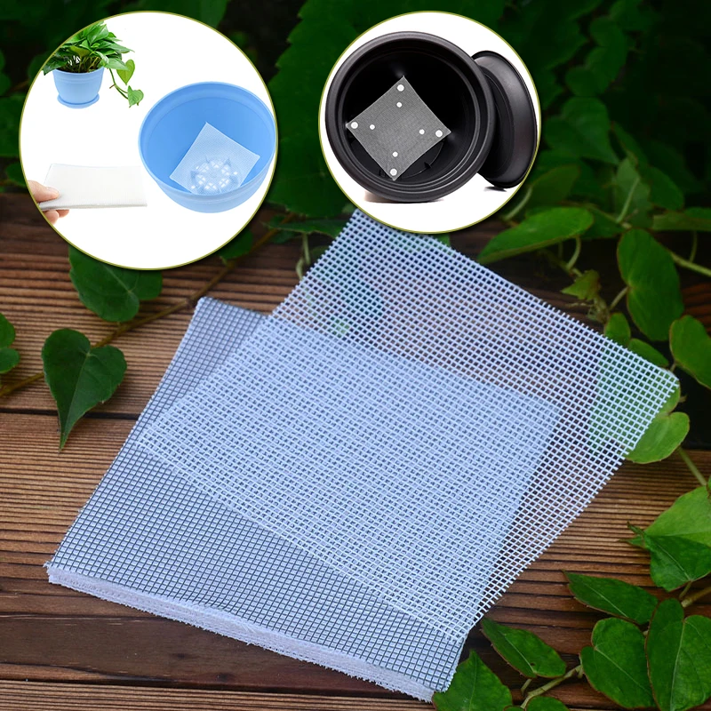 25 sheets Plastic Flower Pot Mesh Pad Bottom Grid Mat Prevent Soil Loss