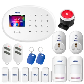 

KERUI WIFI GSM Home Security Alarm System Smart Socket Smart Home RFID Card APP Control Motion Detector Burglar Alarm