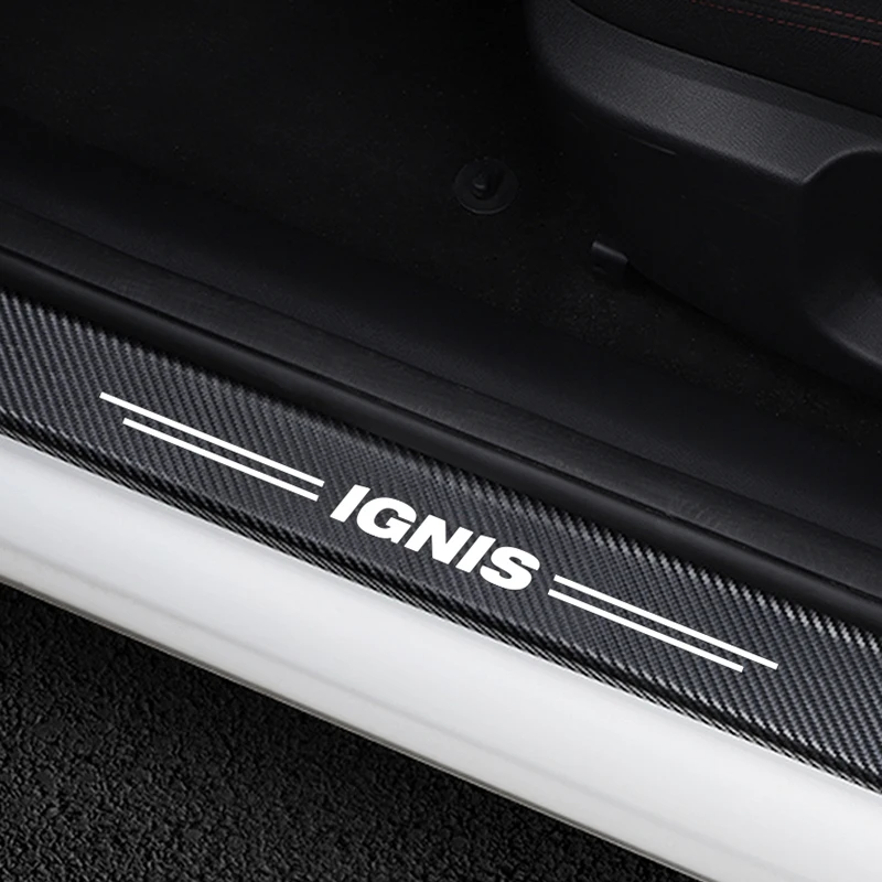 4 шт. автомобиль Накладка на порог двери протектор для Suzuki Ignis углеволоконная